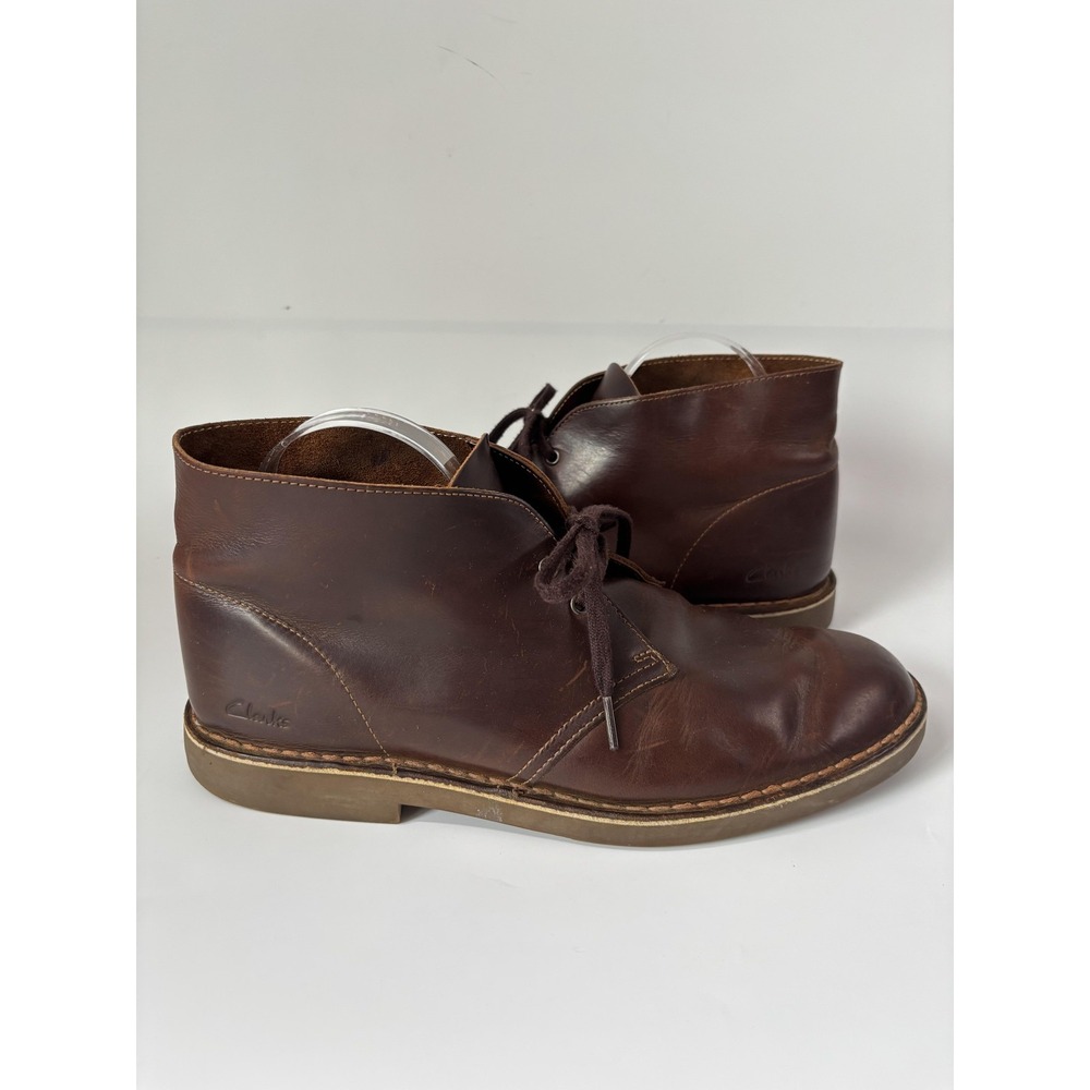 Clarks Chukka Boots‎ Mens Size 11.5 Brown Leather Desert Lace Up Ankle Classic